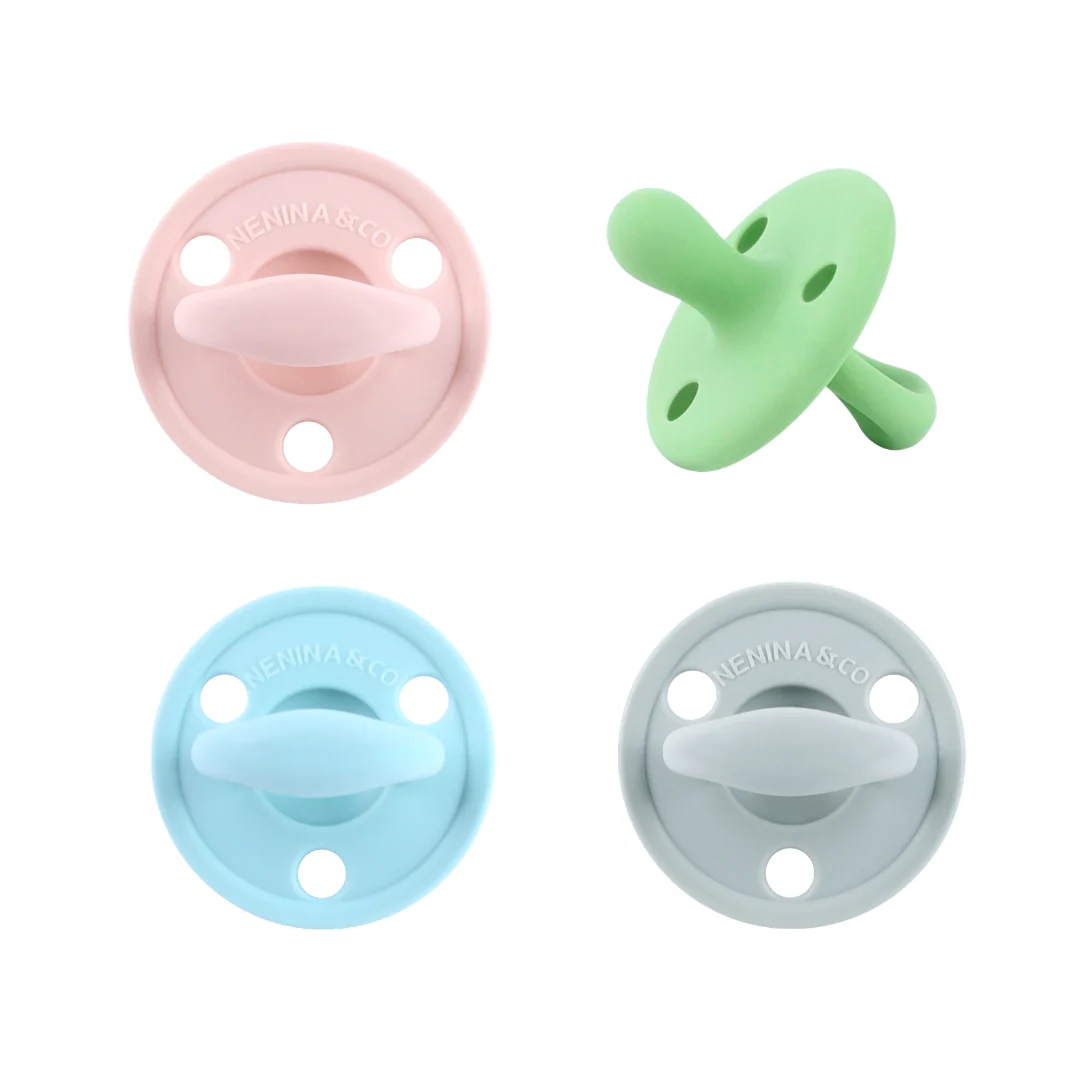 Kit 2 Chupetes Clásicos para Bebé Azul y Celeste | Silicona Orgánica Nenina & Co