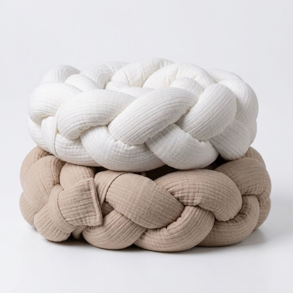 Trenza Protectora de Cuna y cama 200cm BOUCLE BLANCO