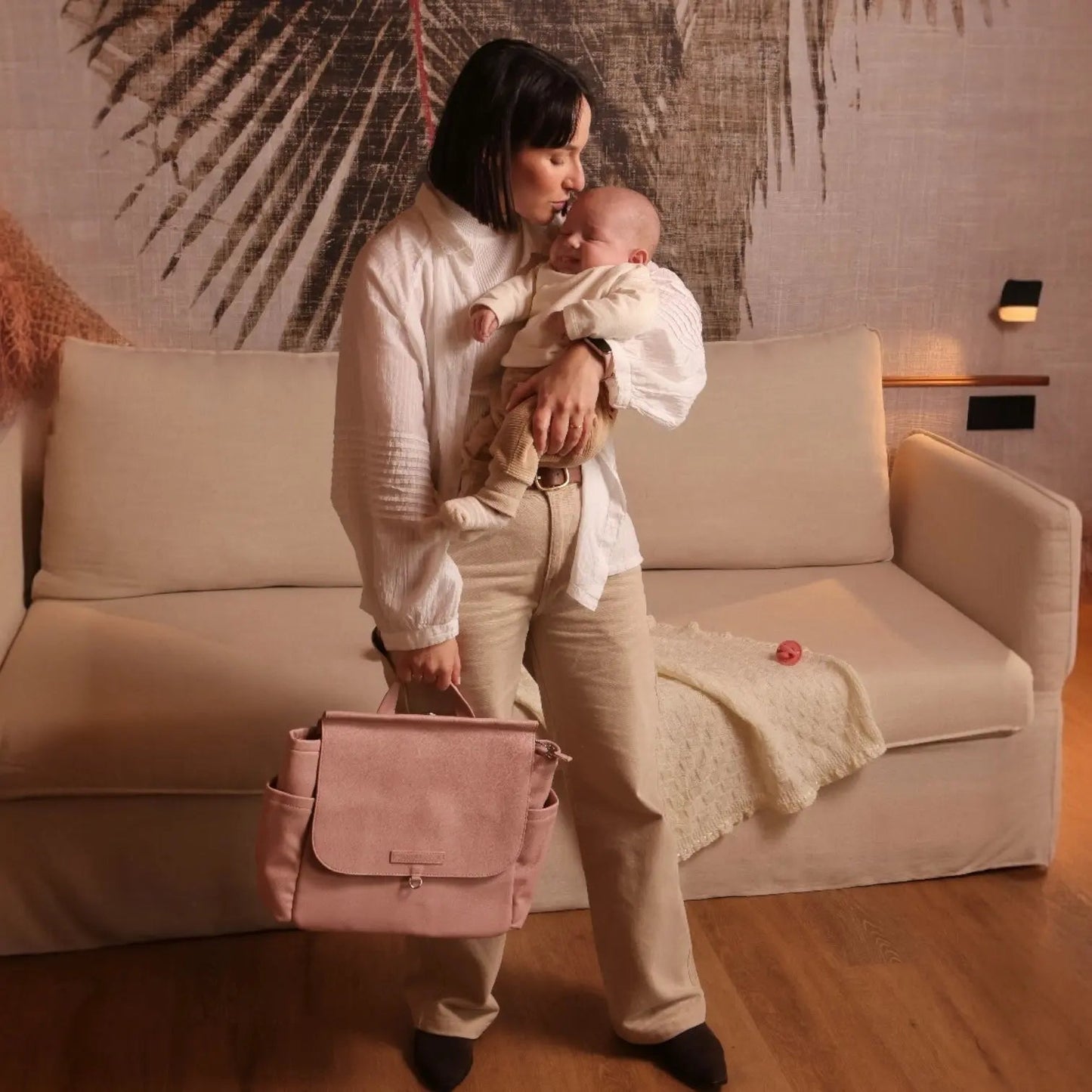 Kit Nacimiento Bebé Completo: Bolso Maternal, Cambiador, Neceser, Portadocumentos y Chupete Clásico | Nenina & Co