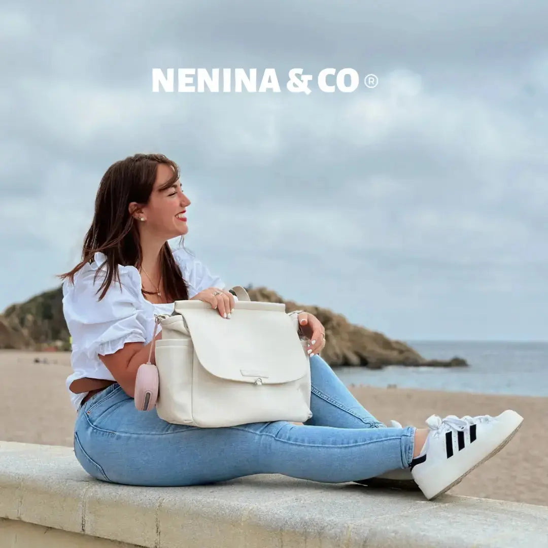 Kit Nacimiento Bebé Completo: Bolso Maternal, Cambiador, Neceser, Portadocumentos y Chupete Clásico | Nenina & Co