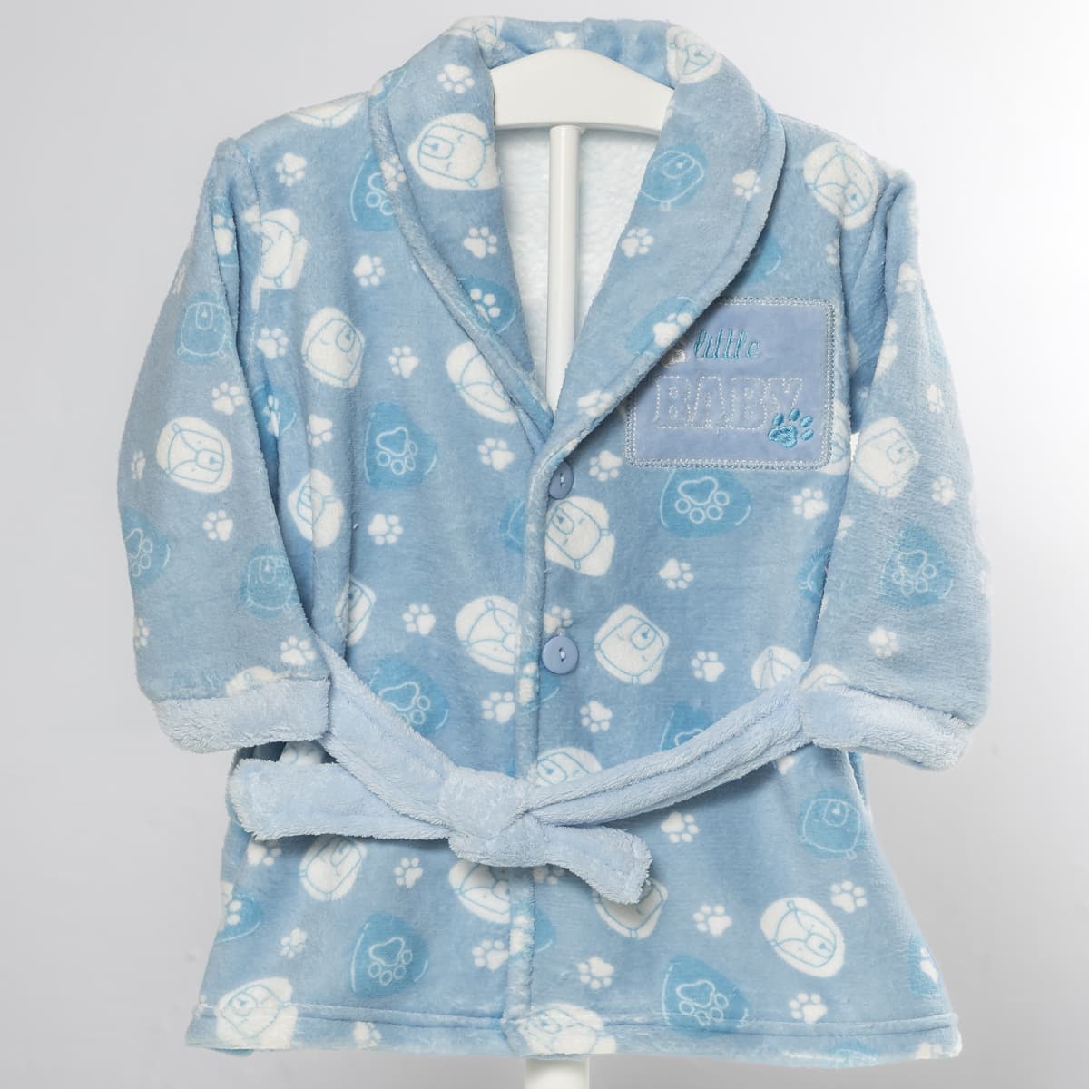 Peignoir bébé en polaire corail KINANIT avec imprimé cœur 8309