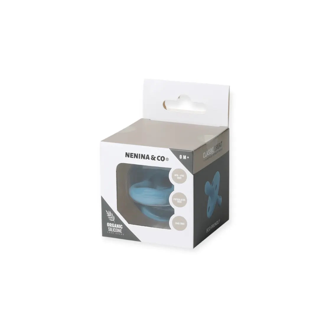 Kit 2 Chupetes Clásicos para Bebé Azul y Amarillo | Silicona Orgánica Nenina & Co