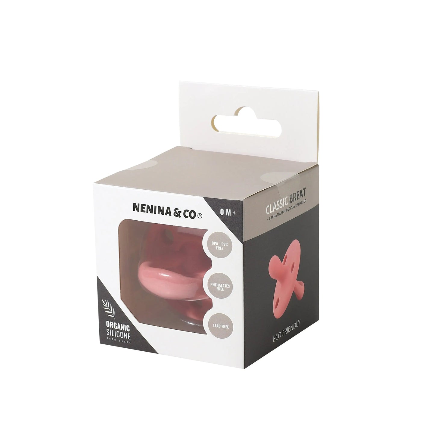 Kit 2 Chupetes Clásicos para Bebé Rosa y Gris | Silicona Orgánica Nenina & Co