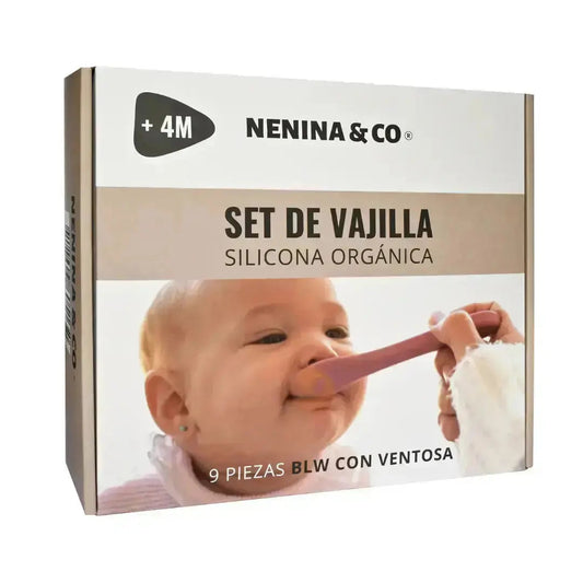 Vajilla BLW Turquesa 9 Piezas de Silicona orgánica con ventosas Nenina & Co