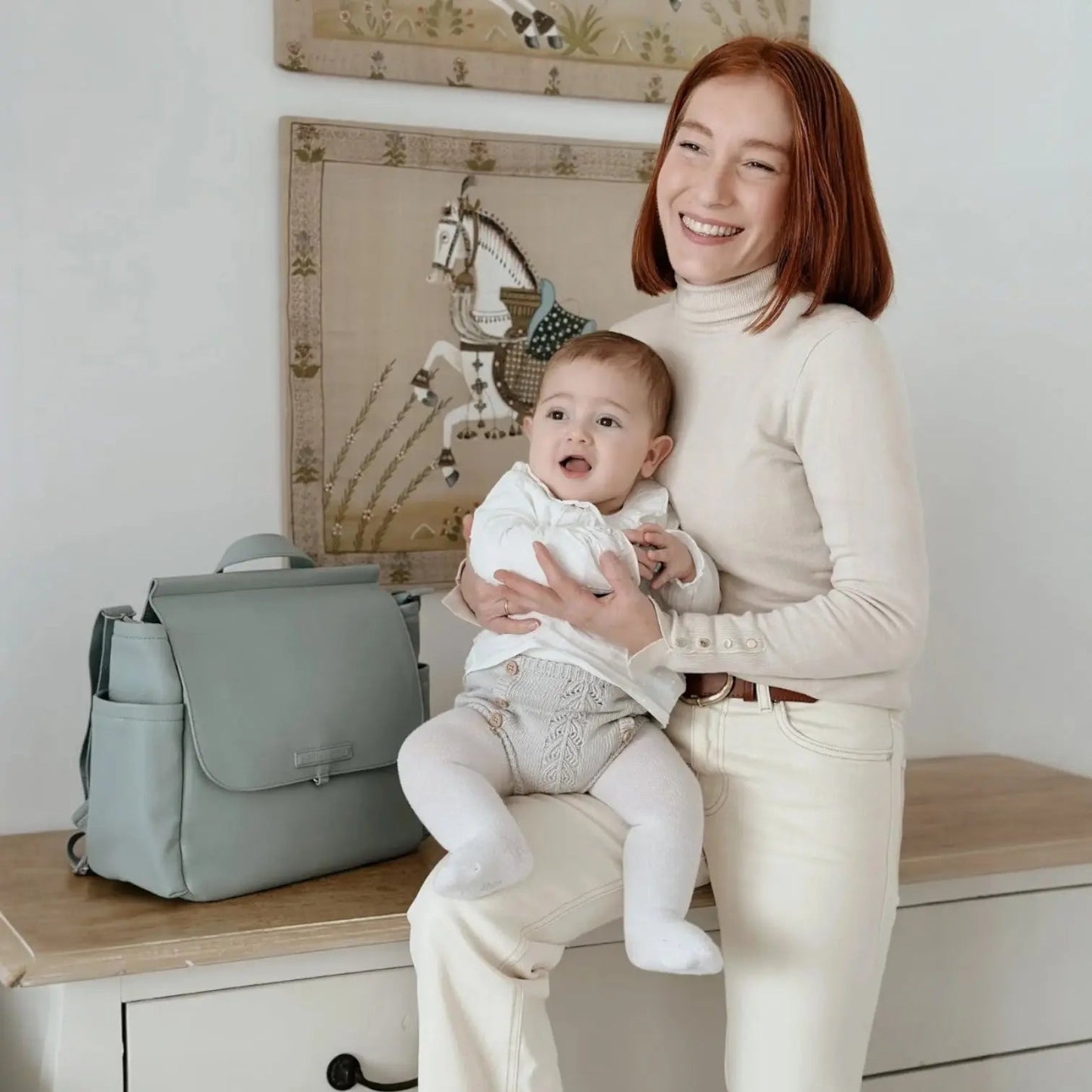 Kit Nacimiento - Bolso Maternal + Cambiador + Neceser + Portadocumento + Guardachupete Mirem By Nenina & Co