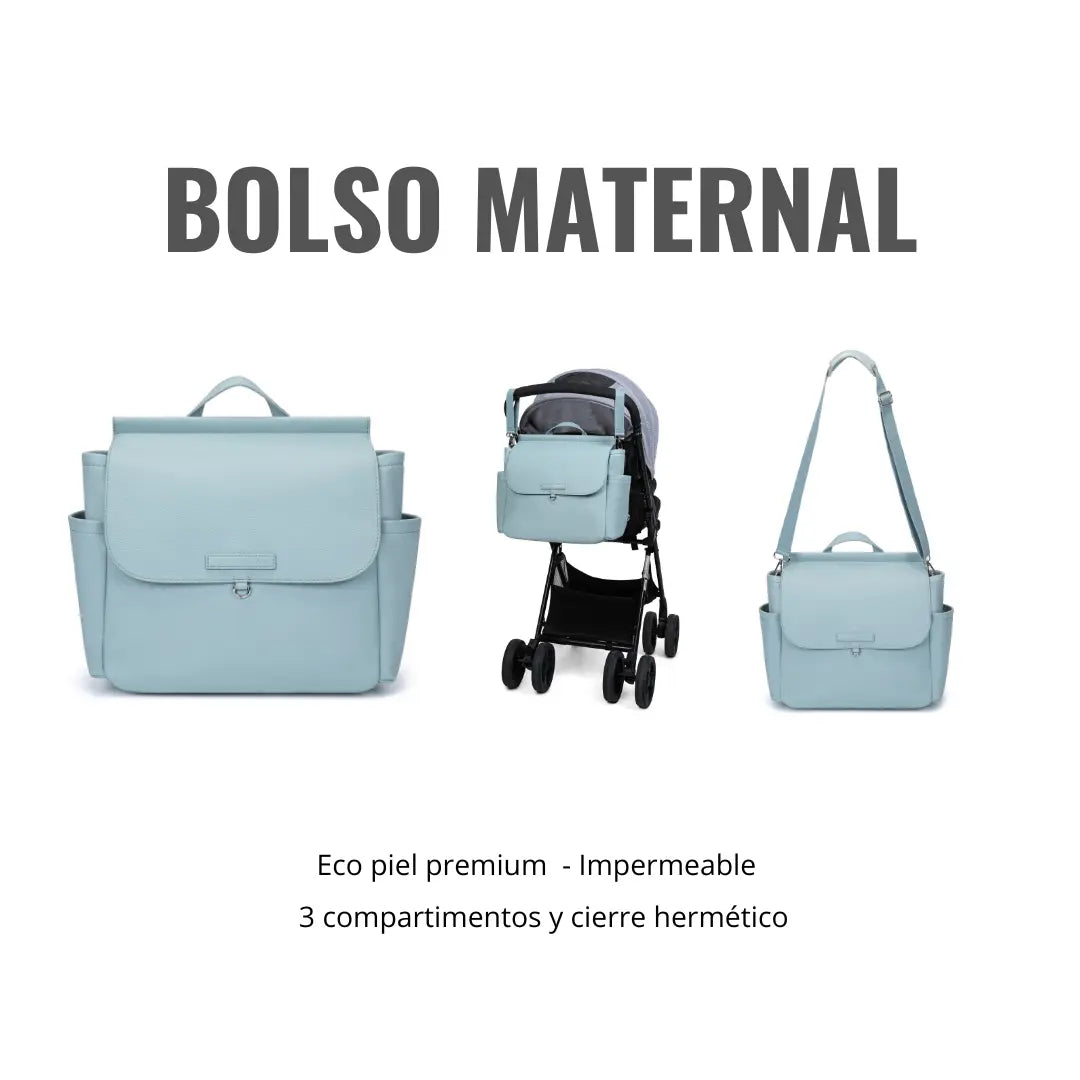 Kit Nacimiento - Bolso Maternal + Cambiador + Neceser + Portadocumento + Guardachupete Mirem By Nenina & Co