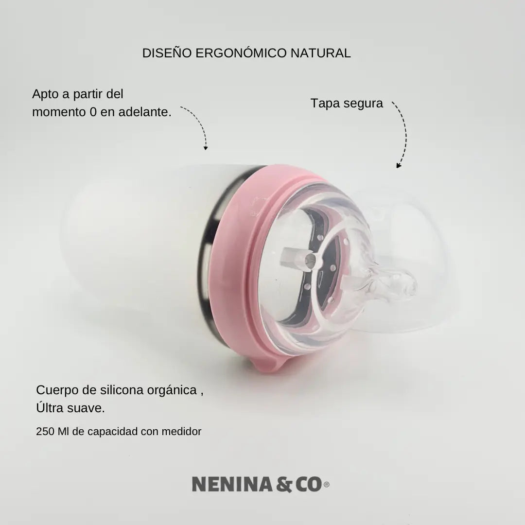Pack 2 Biberones de Silicona Orgánica Nenina & Co - Flujo regulable