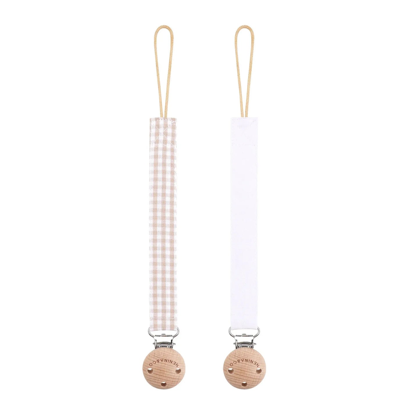 Pack 2 Chupeteros DIAMOND beige + white By Nenina & Co