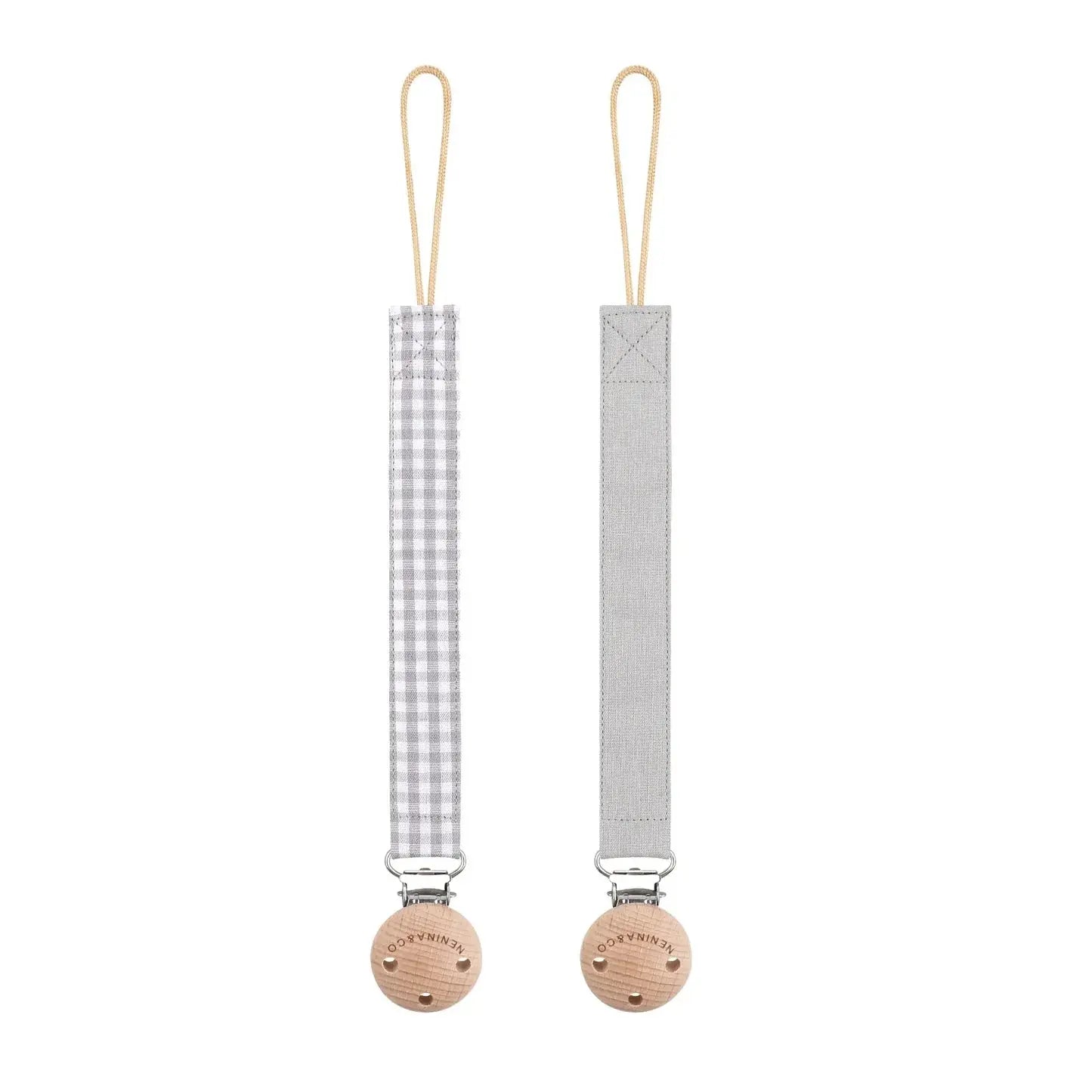 Pack 2 Chupeteros + 1 Chupete DIAMOND By Nenina & Co Gris