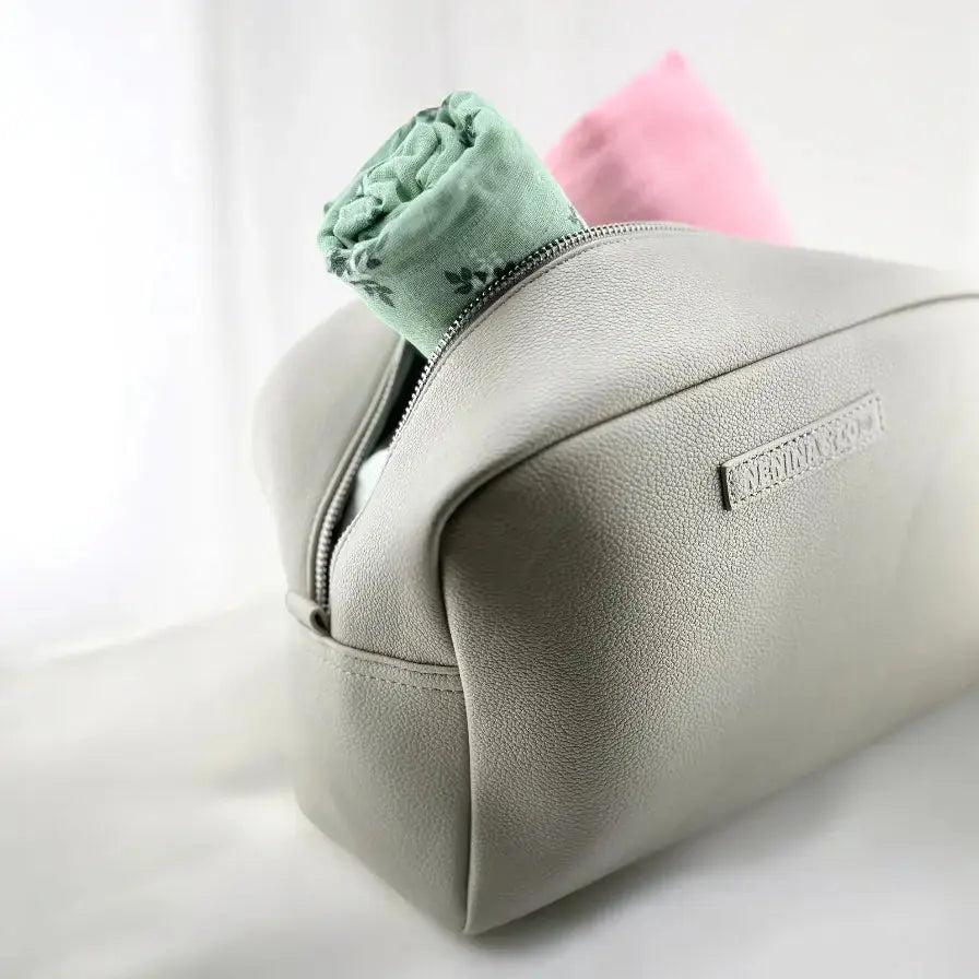 Neceser para Bebé de Eco Piel MIREM Gris| Organizador Elegante Nenina & Co