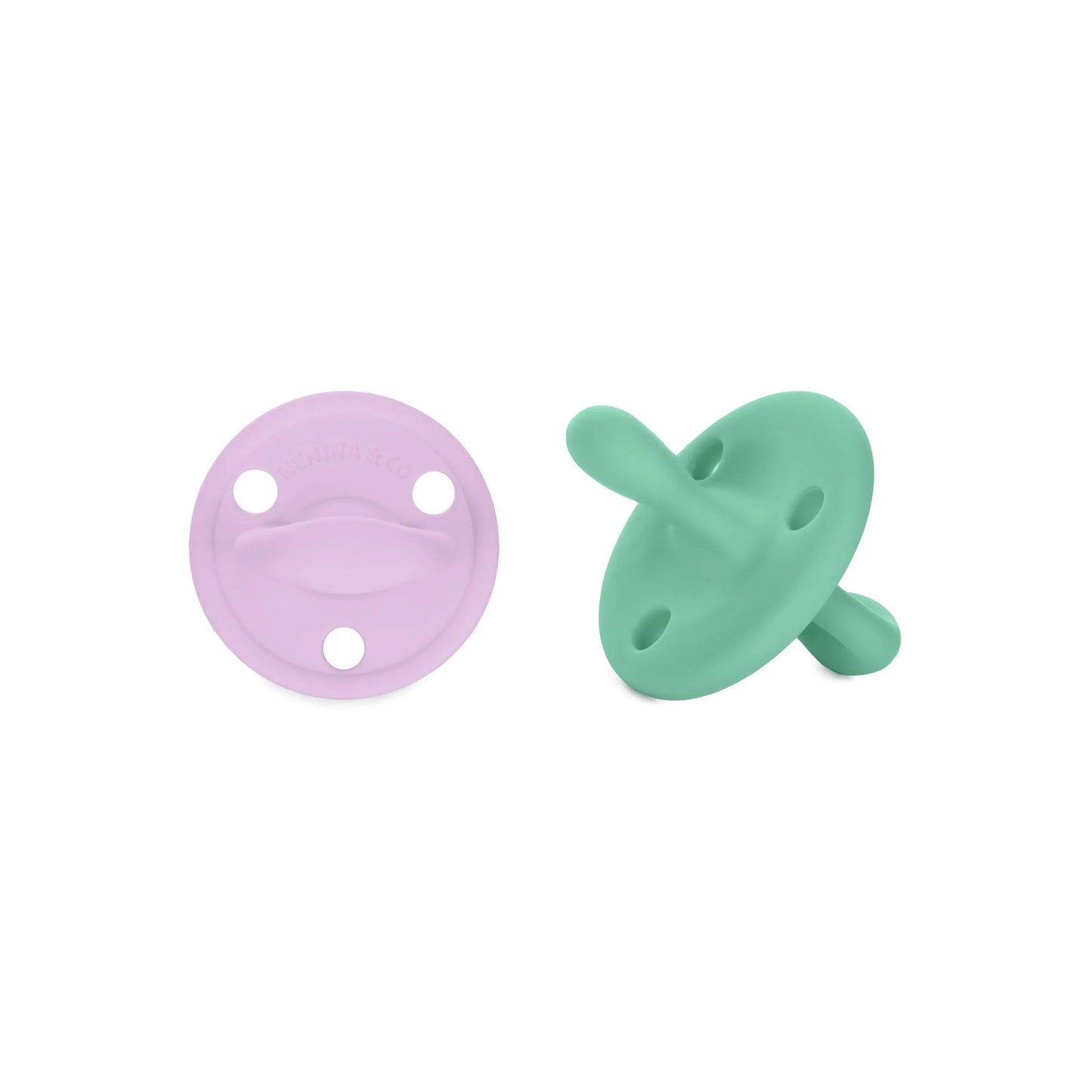 Pack 2 chupetes + Pack 2 chupeteros Lila y Mint DIAMOND By Nenina & Co
