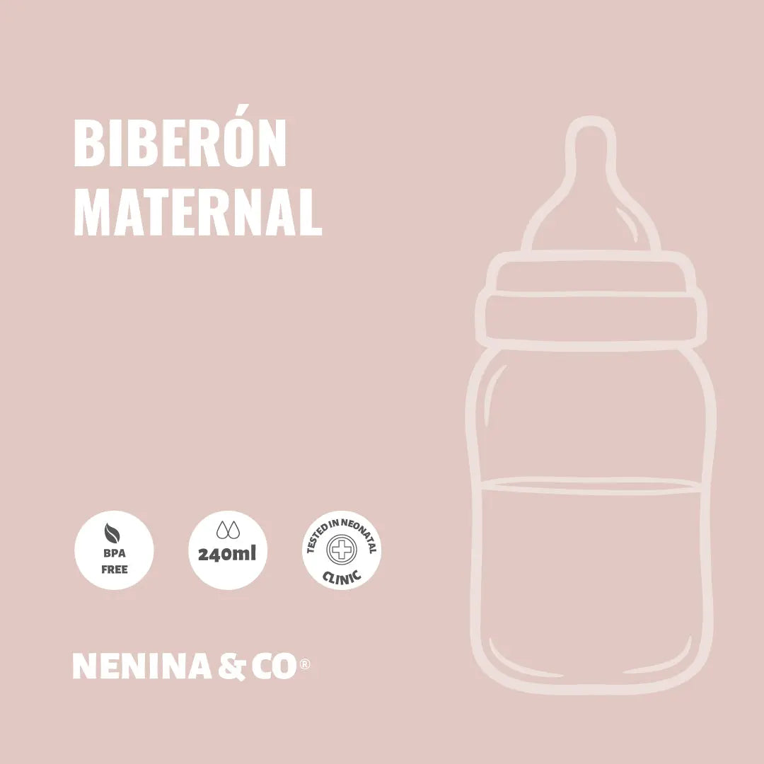 Kit de Biberón y Chupete Clásico con Chupeteros de Algodón para Bebé Recién Nacido | Nenina & Co