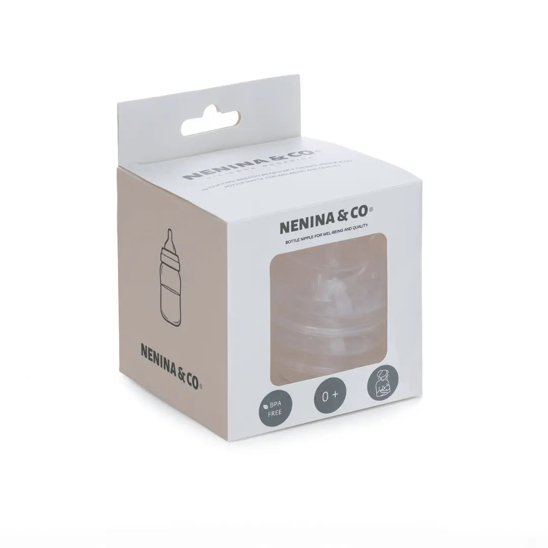 Kit de Biberón y Chupete Clásico con Chupeteros de Algodón para Bebé Recién Nacido | Nenina & Co