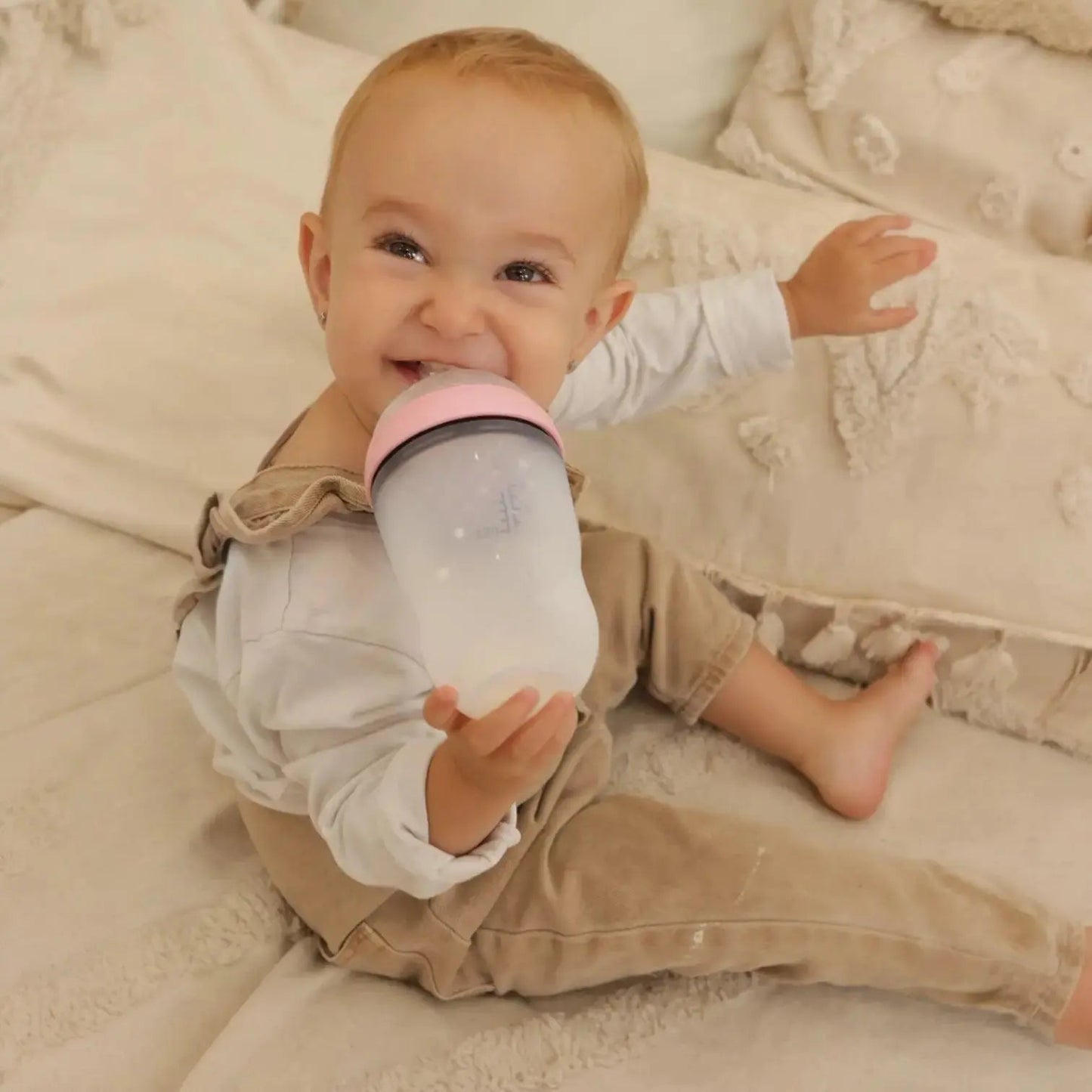 Pack Biberon flujo lento + Chupete Clásico Rosa Chicle Nenina & Co