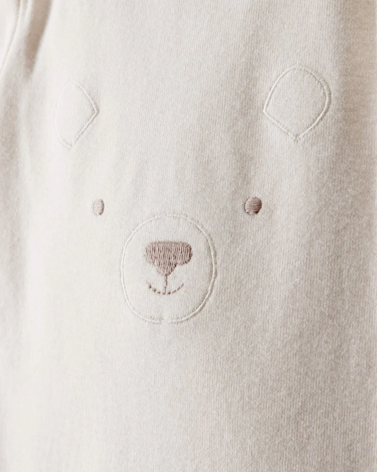 Pack cuatro piezas body manga larga con diseño de oso malva