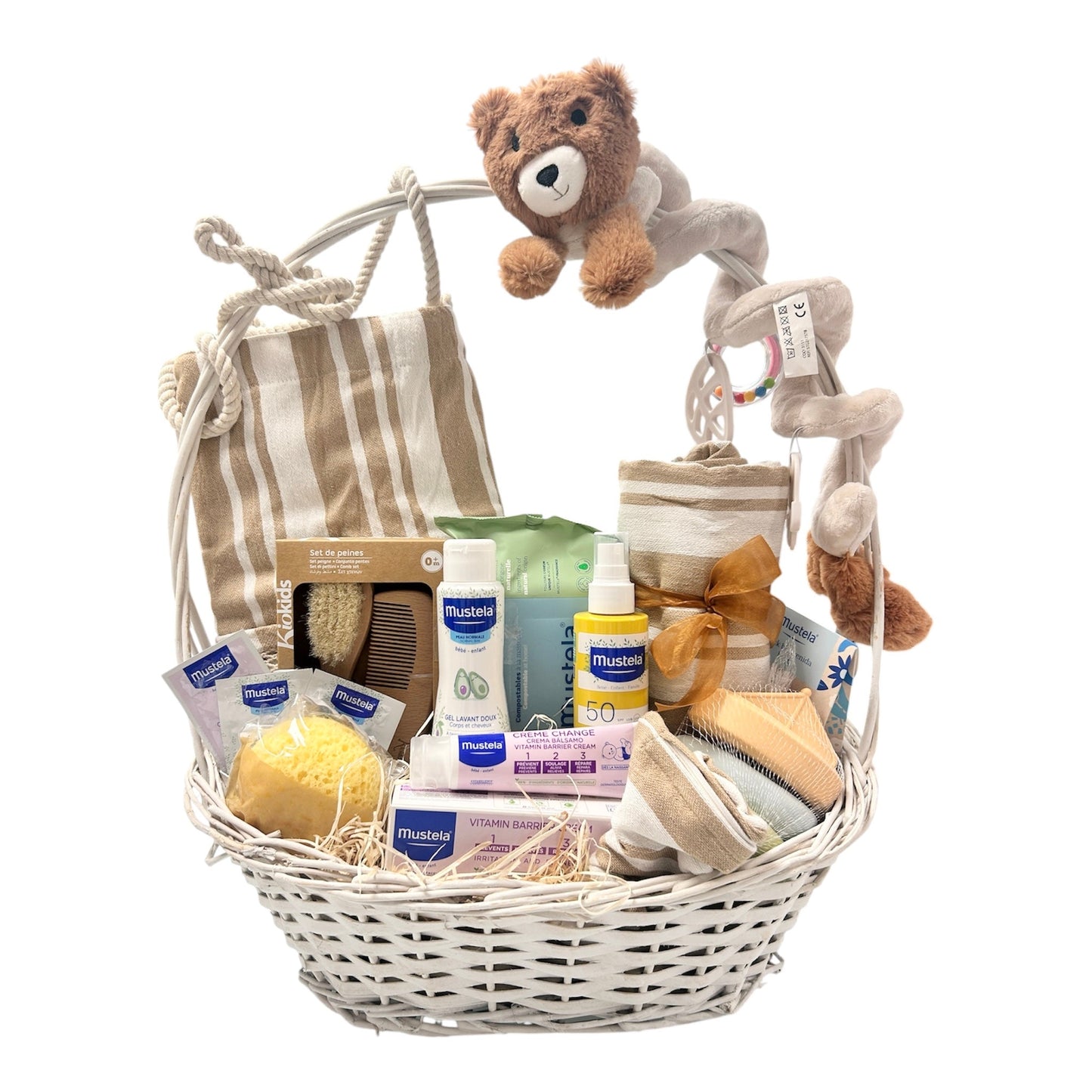 Cesta Regalo Bebé Osito Summer BORDADA | Canastilla Personalizada