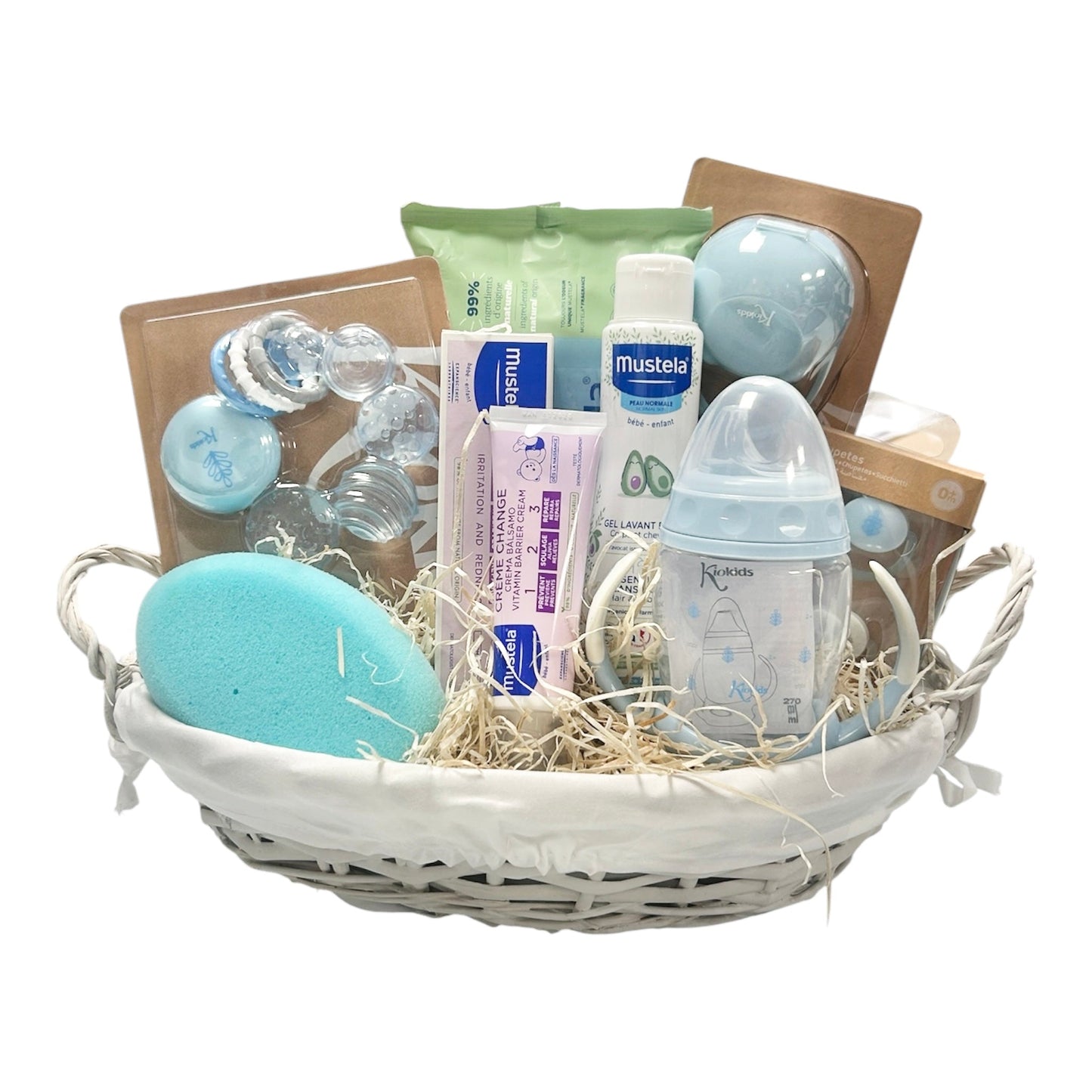 Cesta regalo bebé simpatía Azul