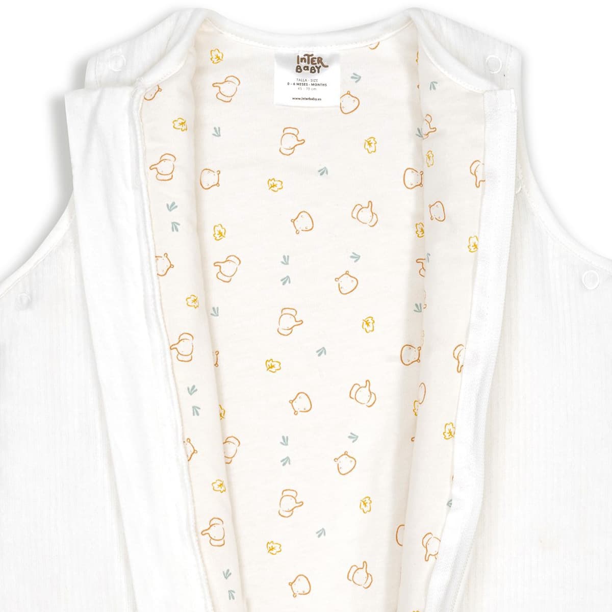 Saco de dormir beige para bebé con mangas extraíbles SACO08-09  Interbaby