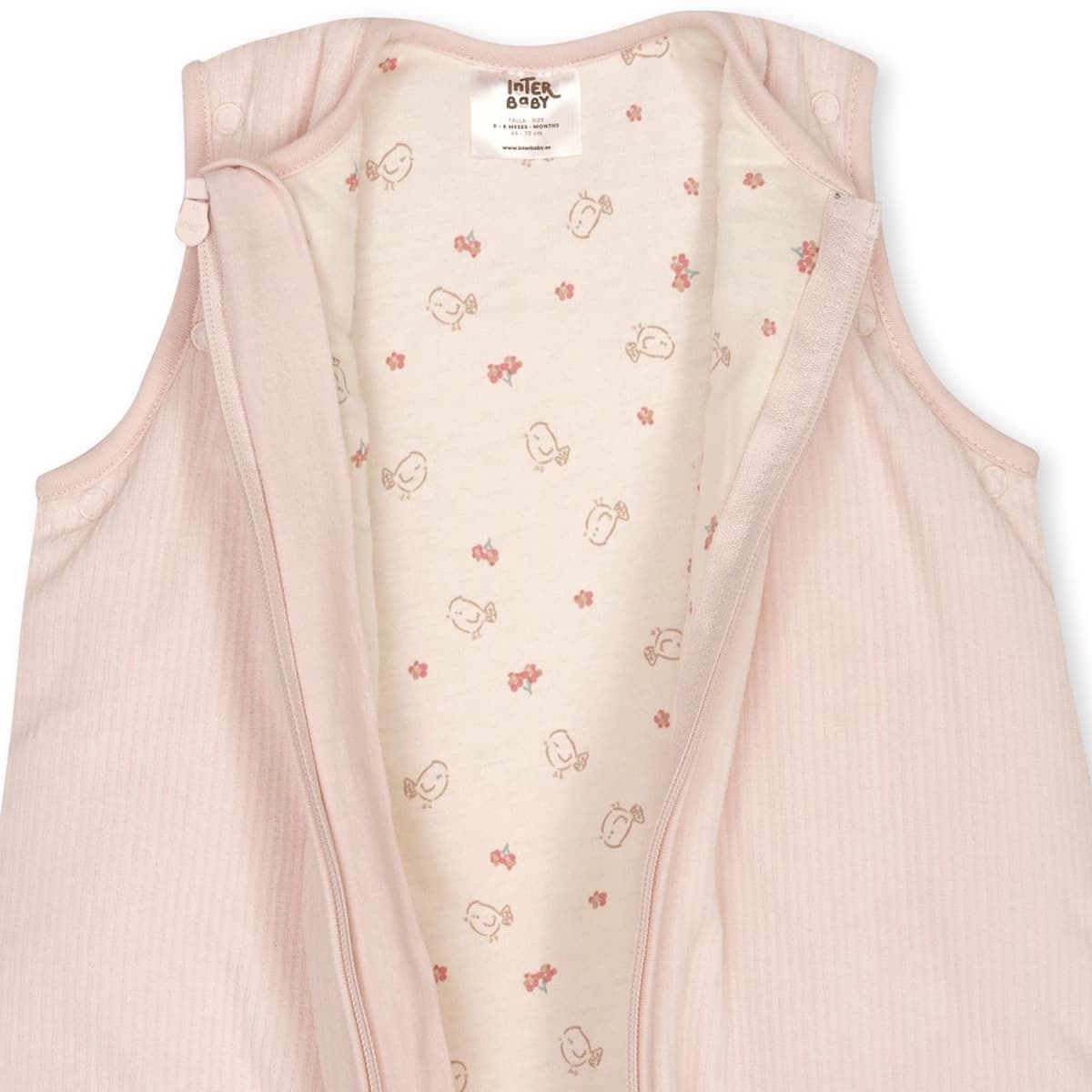 Saco de dormir para bebé beige con mangas extraíbles SACO08-09 Interbaby
