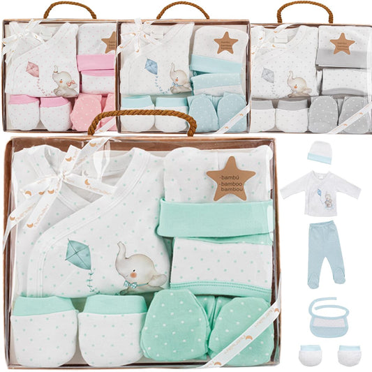 Pack regalo 5 piezas Bambú “Elefantes”. Interbaby (0–6 meses) SET20