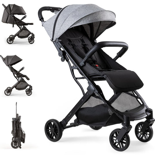 Silla de paseo Minimum Space PLUS gris Ultraligera, compacta y reclinable Interbaby