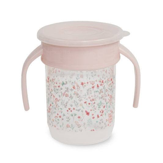 Vaso antigoteo bebé con asas Interbaby 240 ml | Vaso de aprendizaje Pétalos