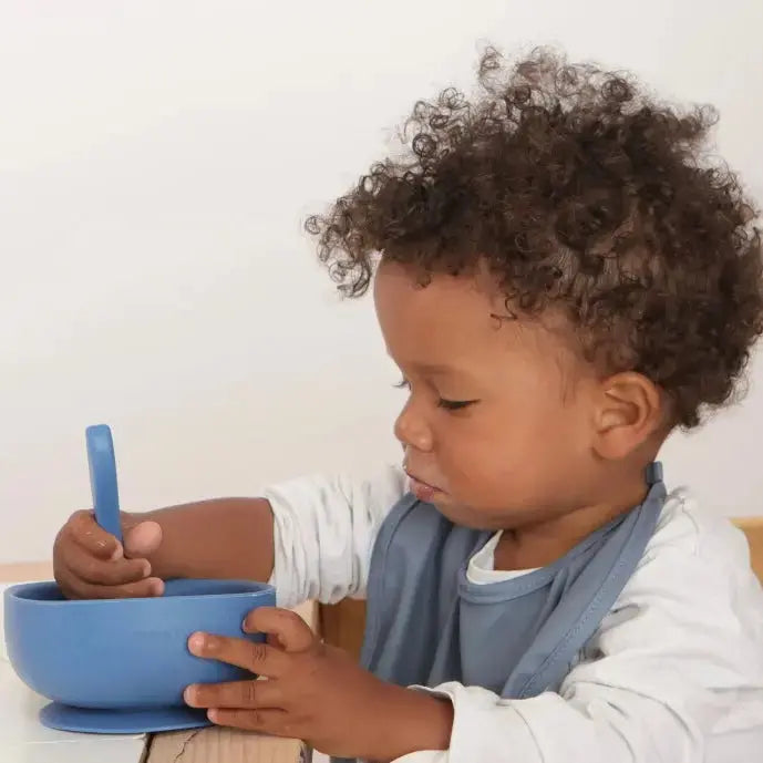 Vajilla BLW Blue 9 Piezas de Silicona orgánica con ventosas Nenina & Co