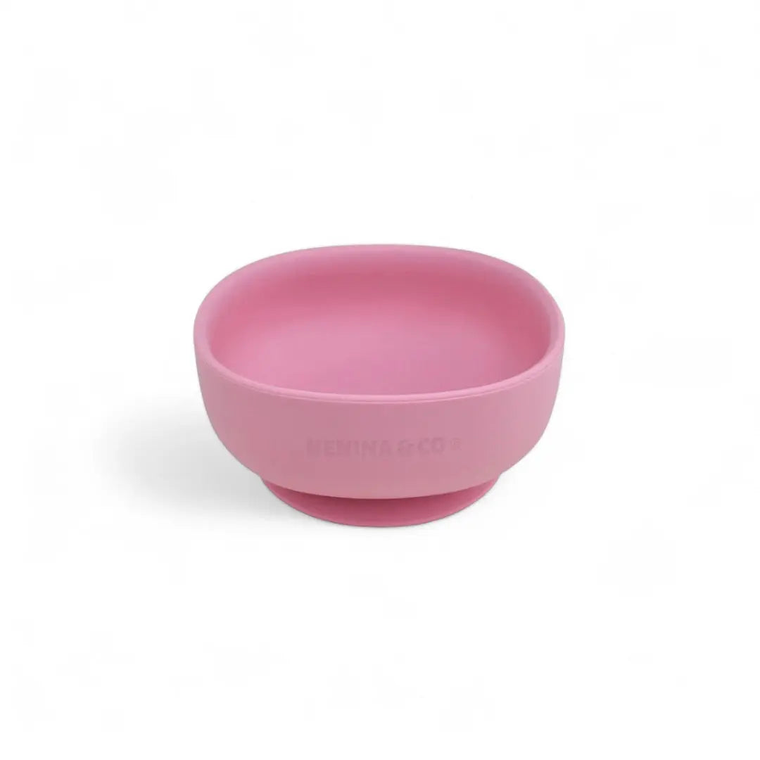 Kit Deluxe Vajilla + Babero BLW Pink 9 Piezas de Silicona orgánica con ventosas Nenina & Co