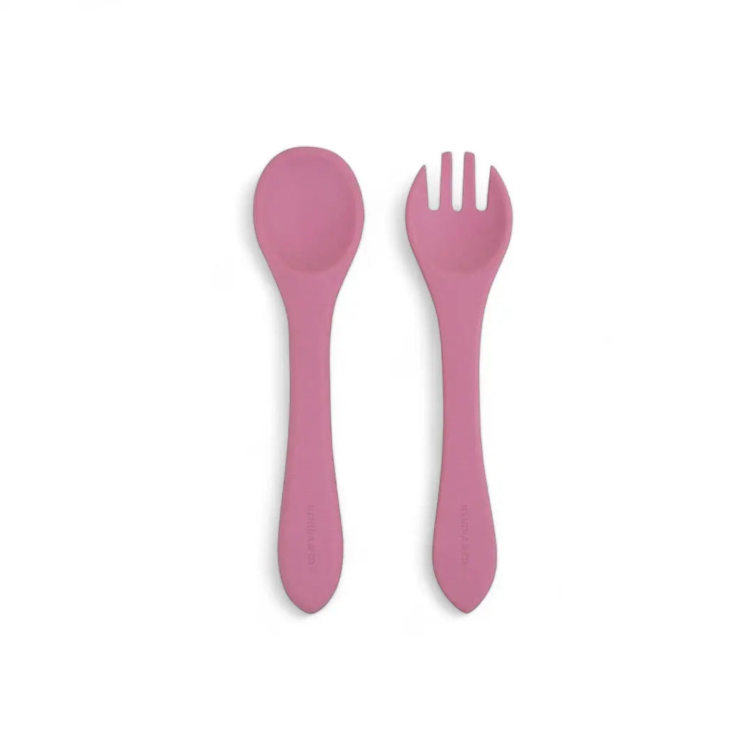 Kit Deluxe Vajilla + Babero BLW Pink 9 Piezas de Silicona orgánica con ventosas Nenina & Co
