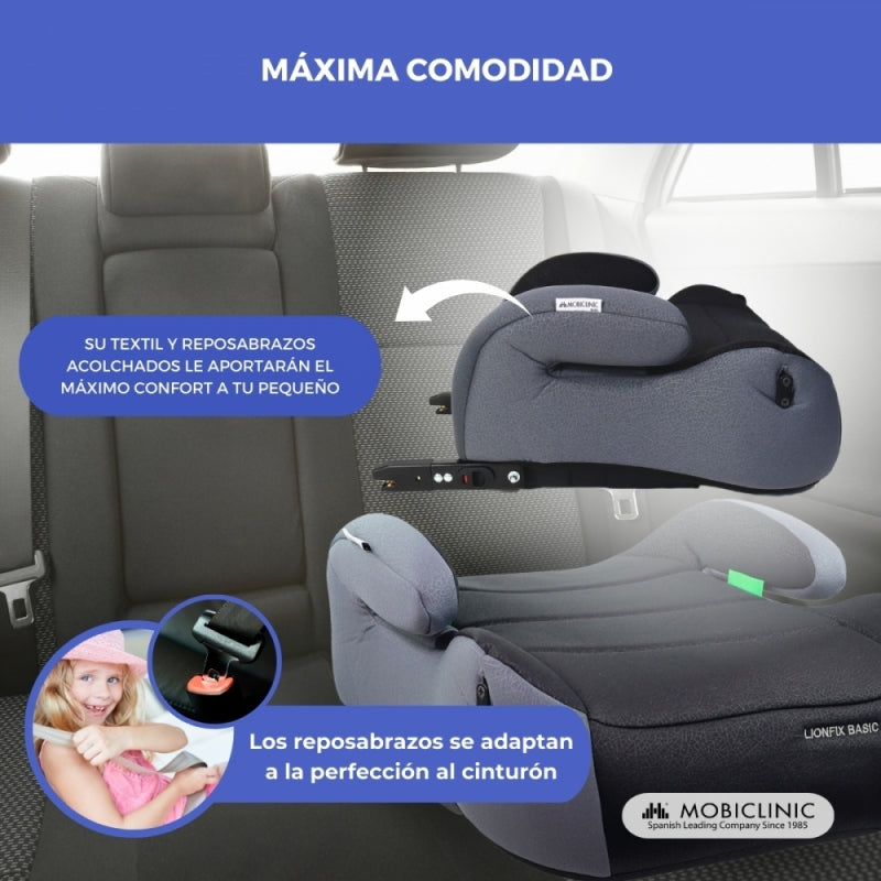 Elevador coche infantil LionFix Basic IsoFix i-Size 125-150 cm Seguridad y confort