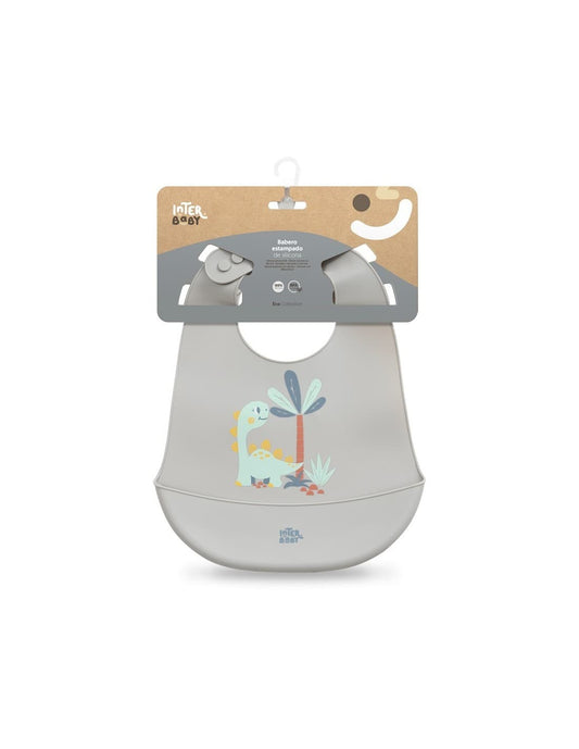 Bavoir en silicone imprimé dinosaure Interbaby 521100020