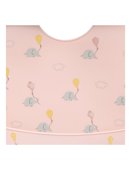 Bavoir en silicone Interbaby avec ramasse-miettes Imprimé éléphant 521100023
