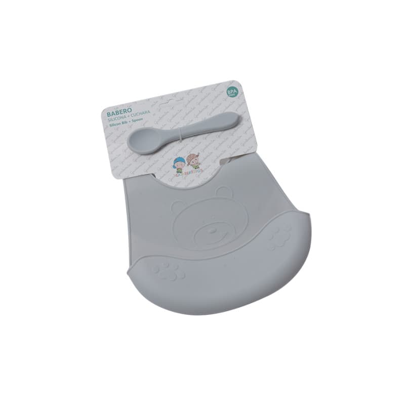 Bavoir en silicone Interbaby avec ramasse-miettes Imprimé éléphant 521100023