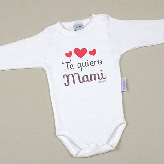 Body bebé “Te quiero Mami” con corazones MI PIPO 032 – Suave, cómodo y lleno de amor ❤️