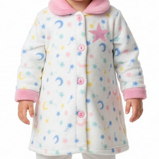 Batín para bebé niña de coralina con estampado de estrellas y lunas Kinanit (Ref. 625708330)
