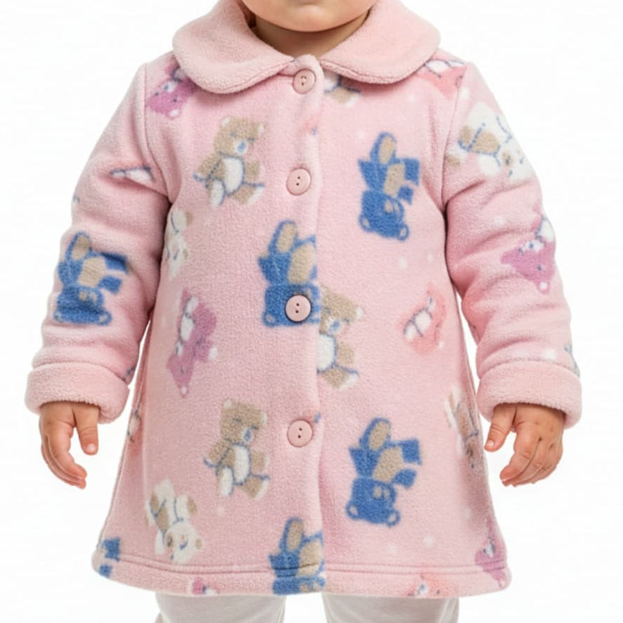 Batín para bebé niña de coralina rosa con estampado de ositos Kinanit (Ref. 625708334)