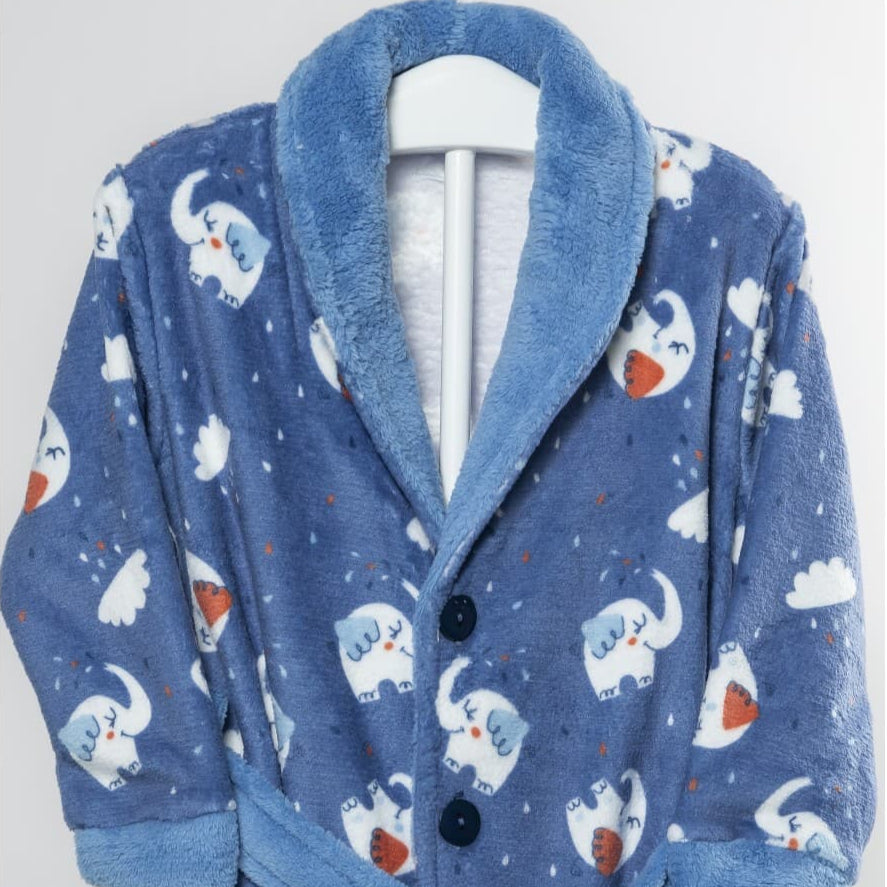 Roupão de Banho KINANIT Baby Coral Fleece com Estampado Coração 8309