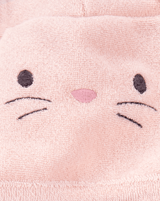 Bata de baño en rosa con diseño conejito