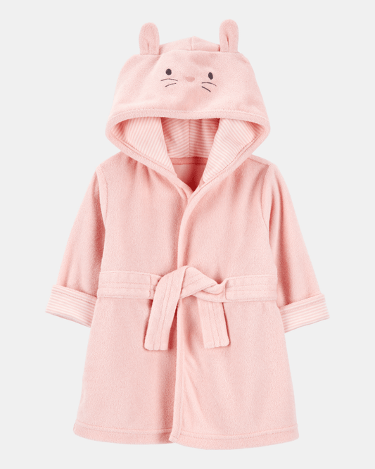 Bata de baño en rosa con diseño conejito