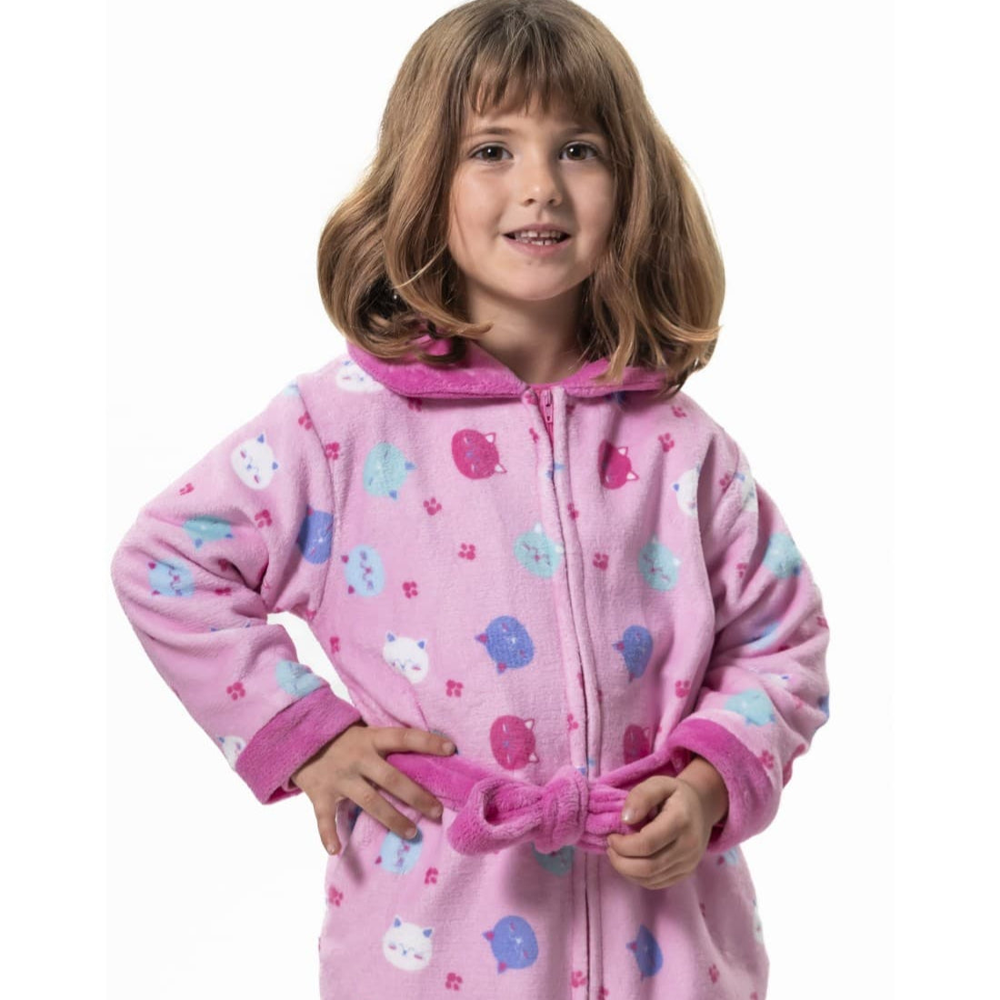 Nacarina Kinanit 8063 Roupão de banho infantil Coraline extra macio com cinto
