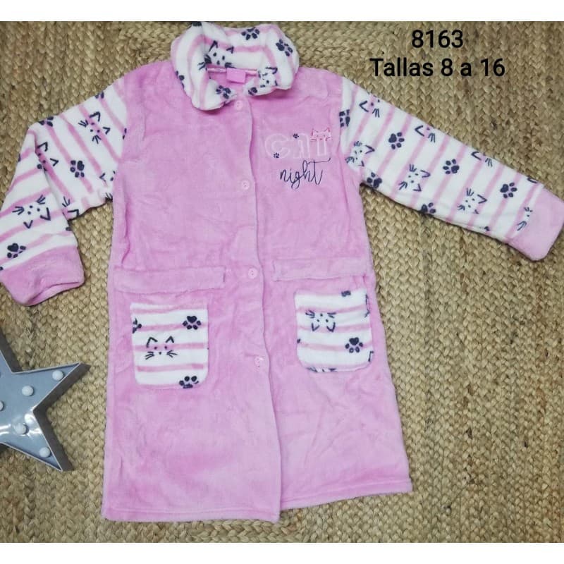 Roupão juvenil em lã coral para menina Stars 8127 Kinanit