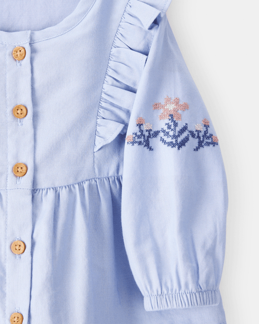 Blusa de manga larga azul