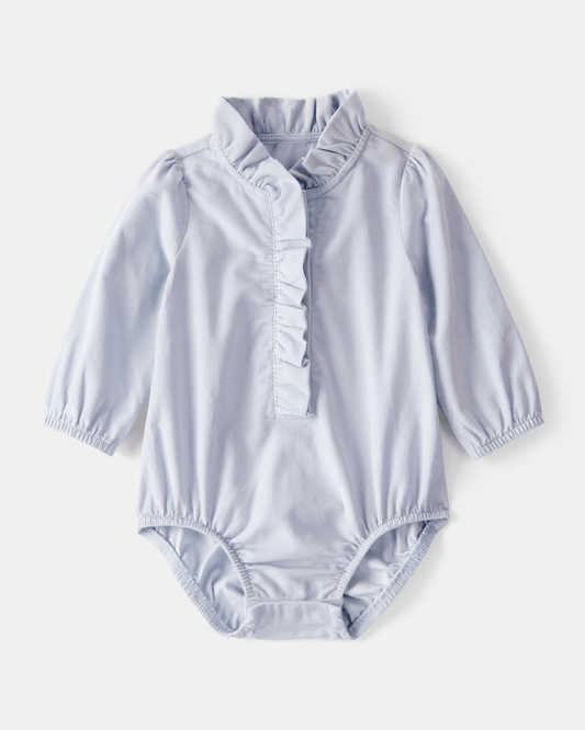 Body camisa de pana manga larga azul