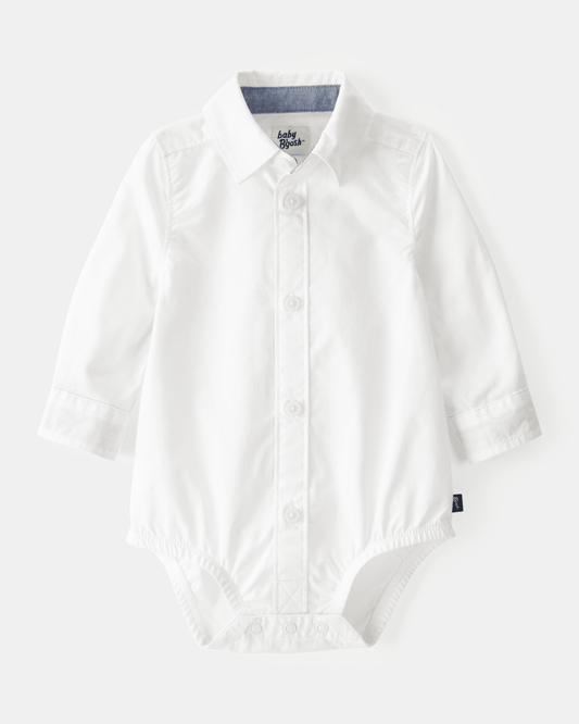 Body tipo camisa blanco de manga larga