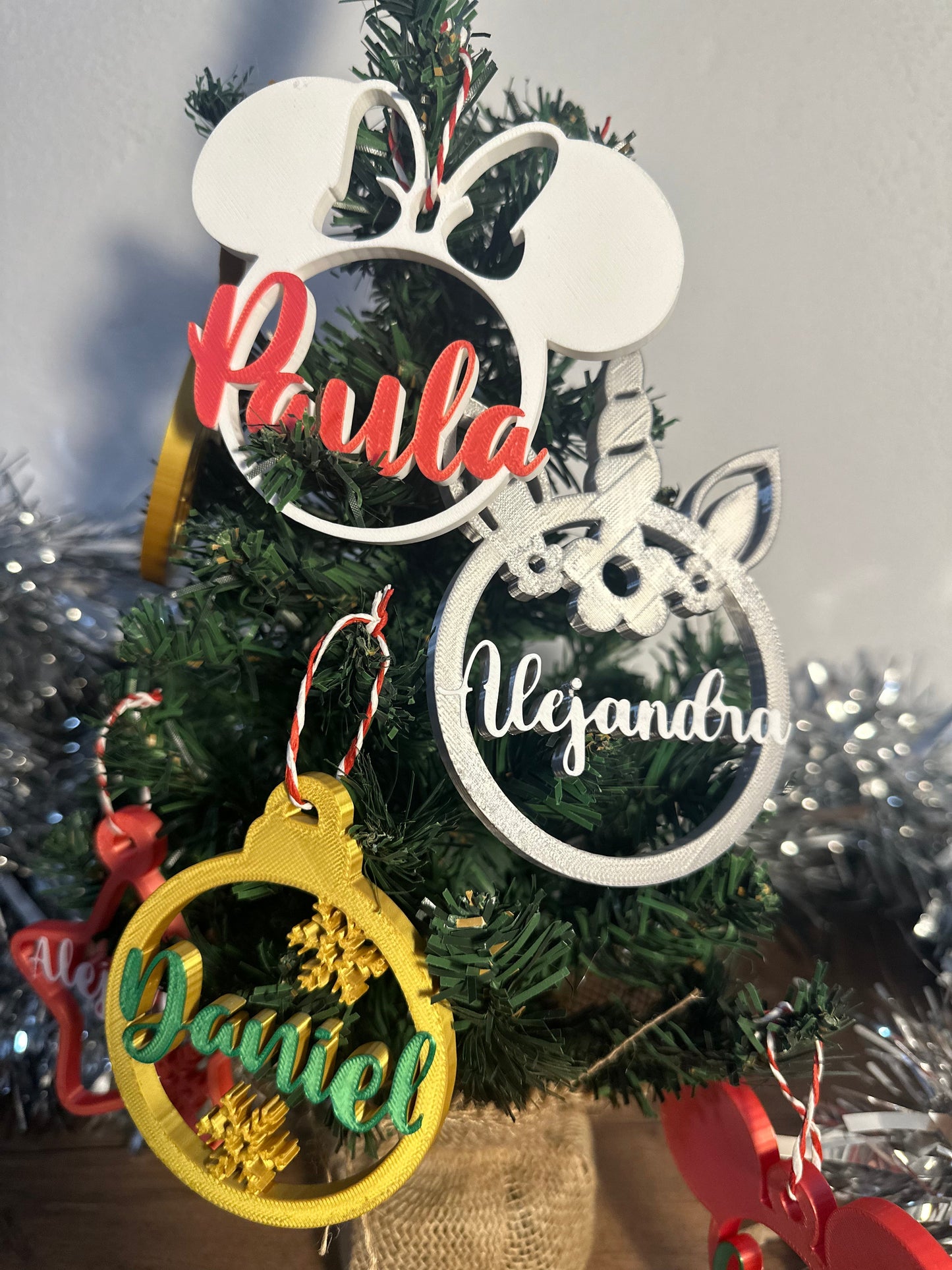 Bolas de Navidad Personalizadas 3D | Bolas con Nombre Adorno Navideño