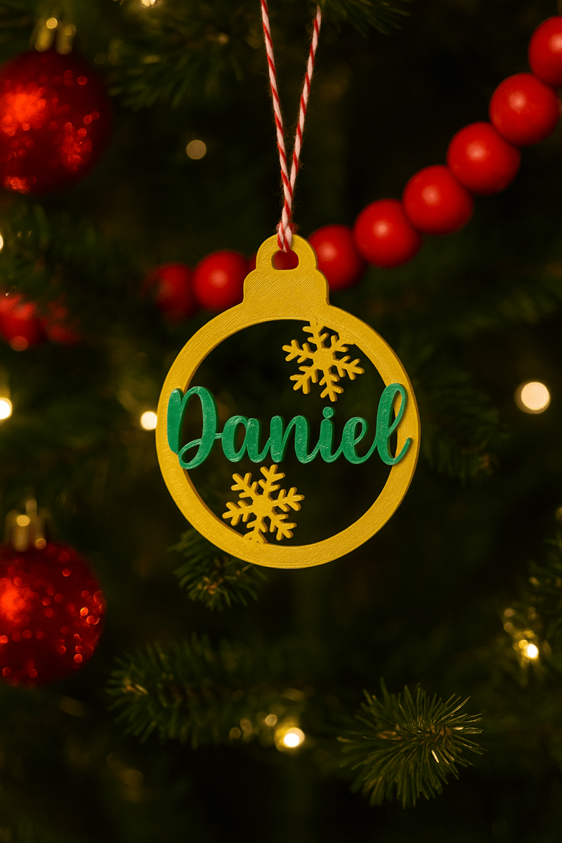 Bolas de Navidad Personalizadas 3D | Bolas con Nombre Adorno Navideño