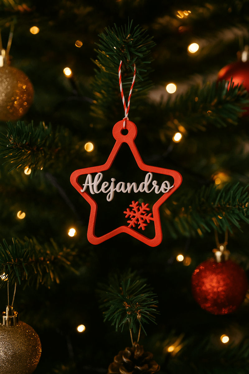 Bolas de Navidad Personalizadas 3D | Bolas con Nombre Adorno Navideño