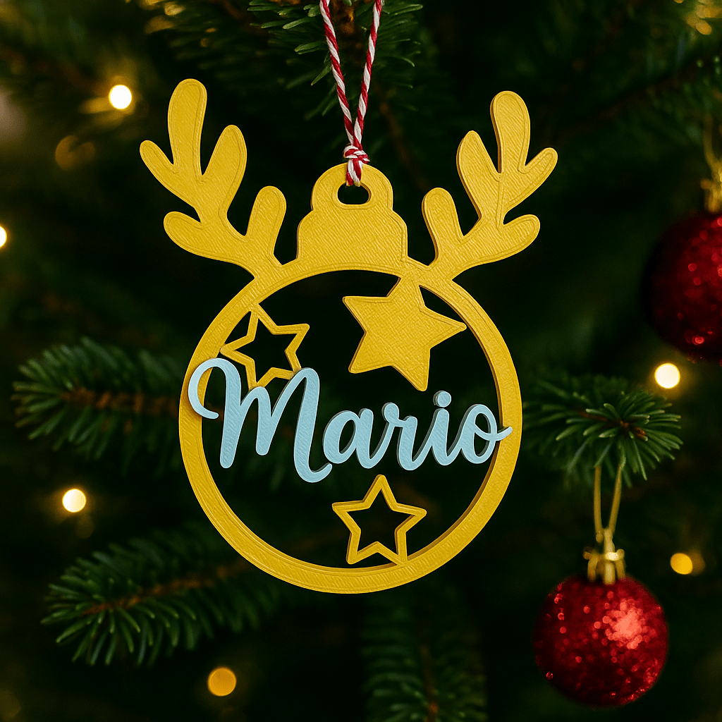 Bolas de Navidad Personalizadas 3D | Bolas con Nombre Adorno Navideño