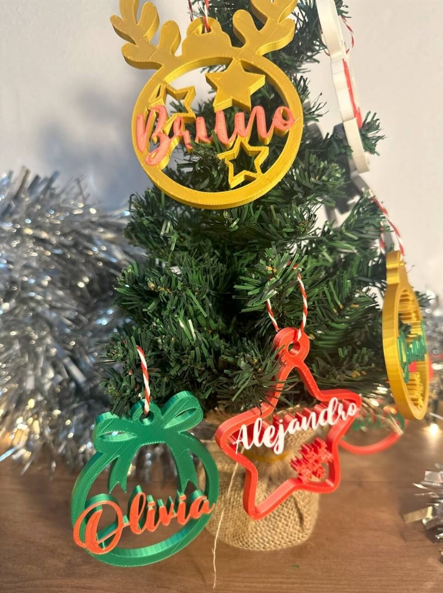 Bolas de Navidad Personalizadas 3D | Bolas con Nombre Adorno Navideño