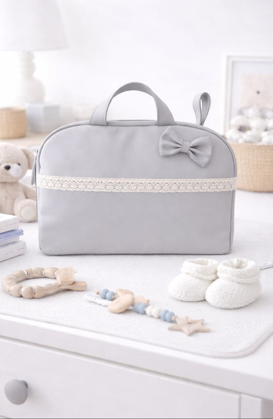 Bolso de bebé para carrito en polipiel con encaje – Alma Petit 72221